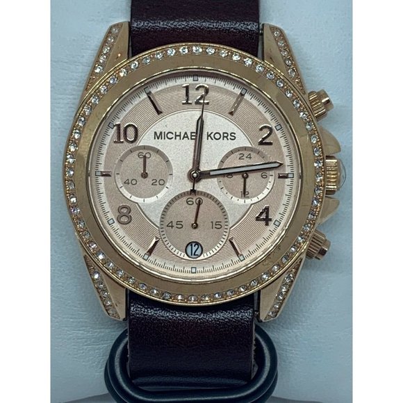 Michael Kors MK5263 Women\'s Leather Analog Rose Di main image 11